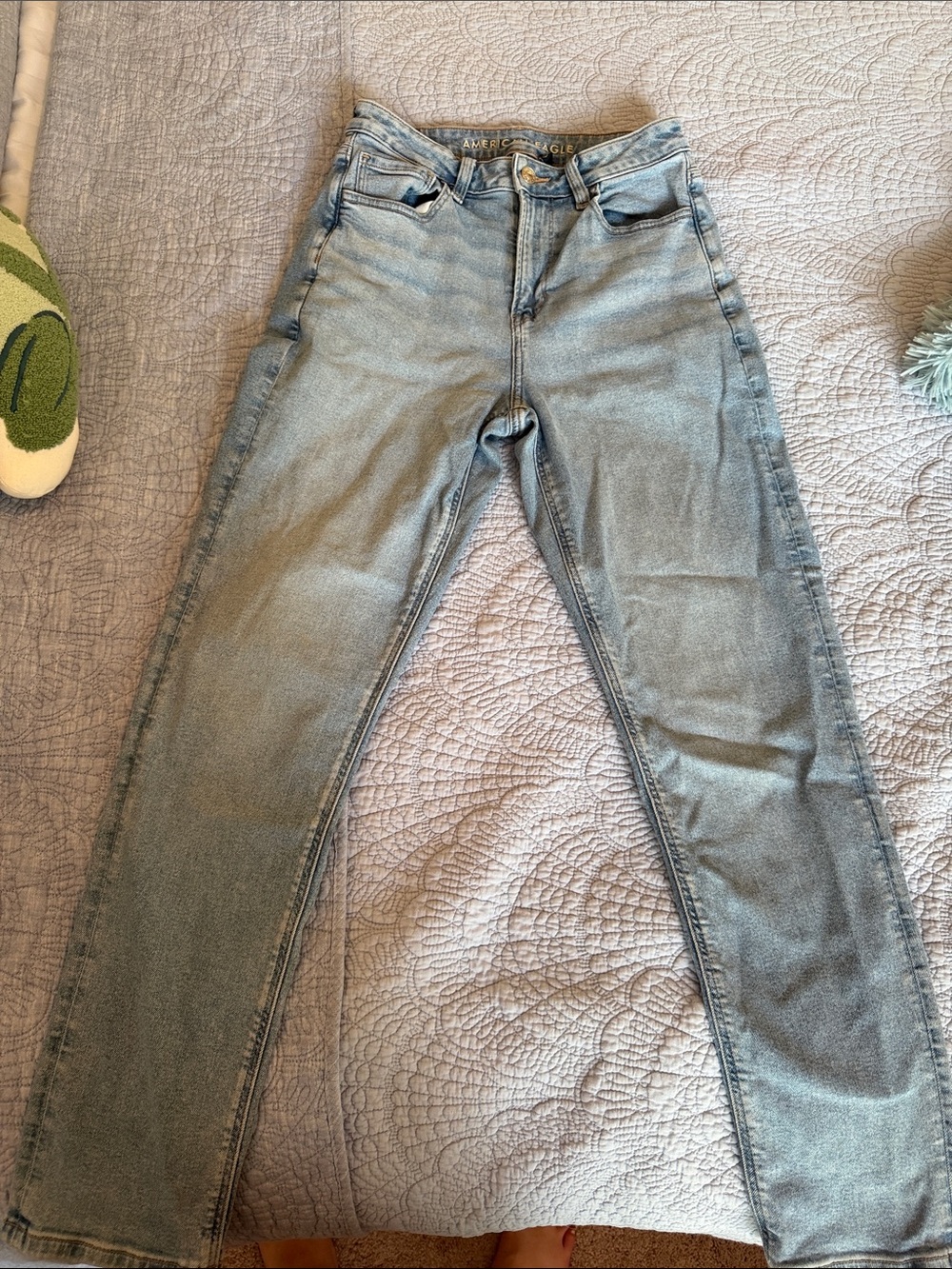 AE Light Blue Stretch Mom Jeans
